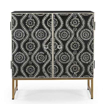 Sultan bone inlay accent cabinet