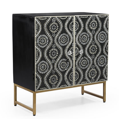 Sultan bone inlay accent cabinet