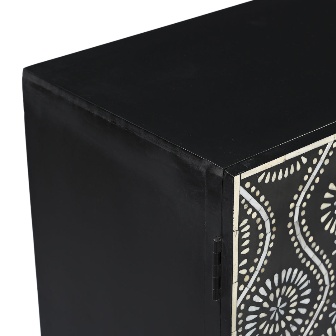 Sultan bone inlay accent cabinet