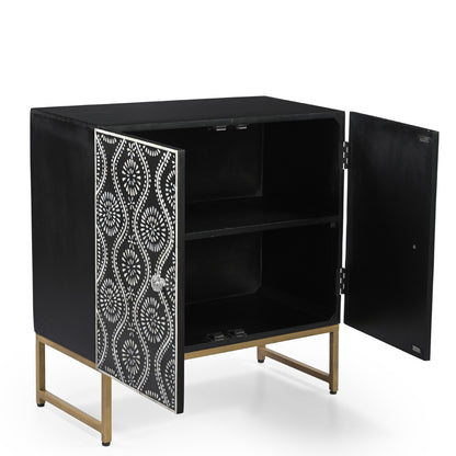 Sultan bone inlay accent cabinet