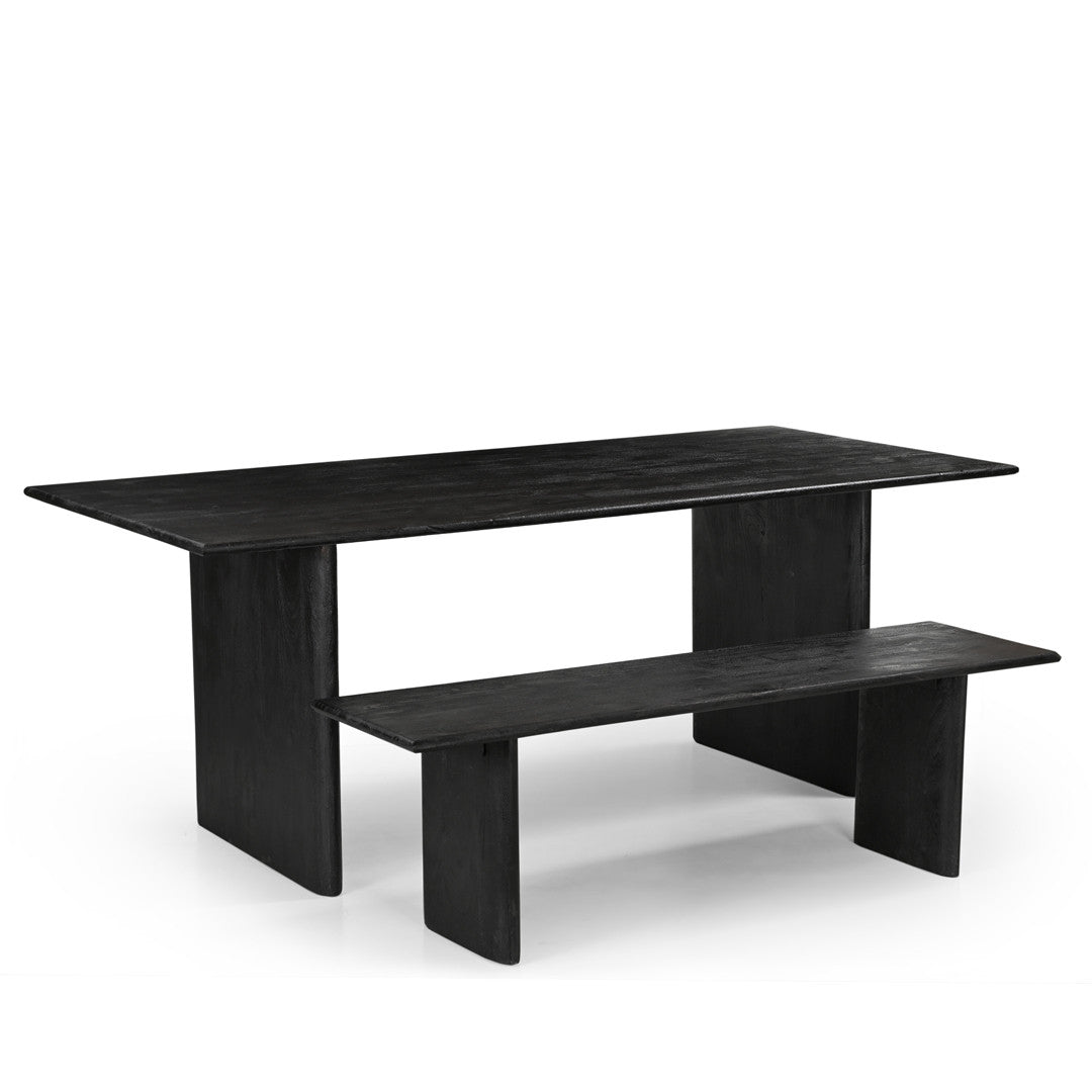 Grackle Solid Wood Dining Bench - Black