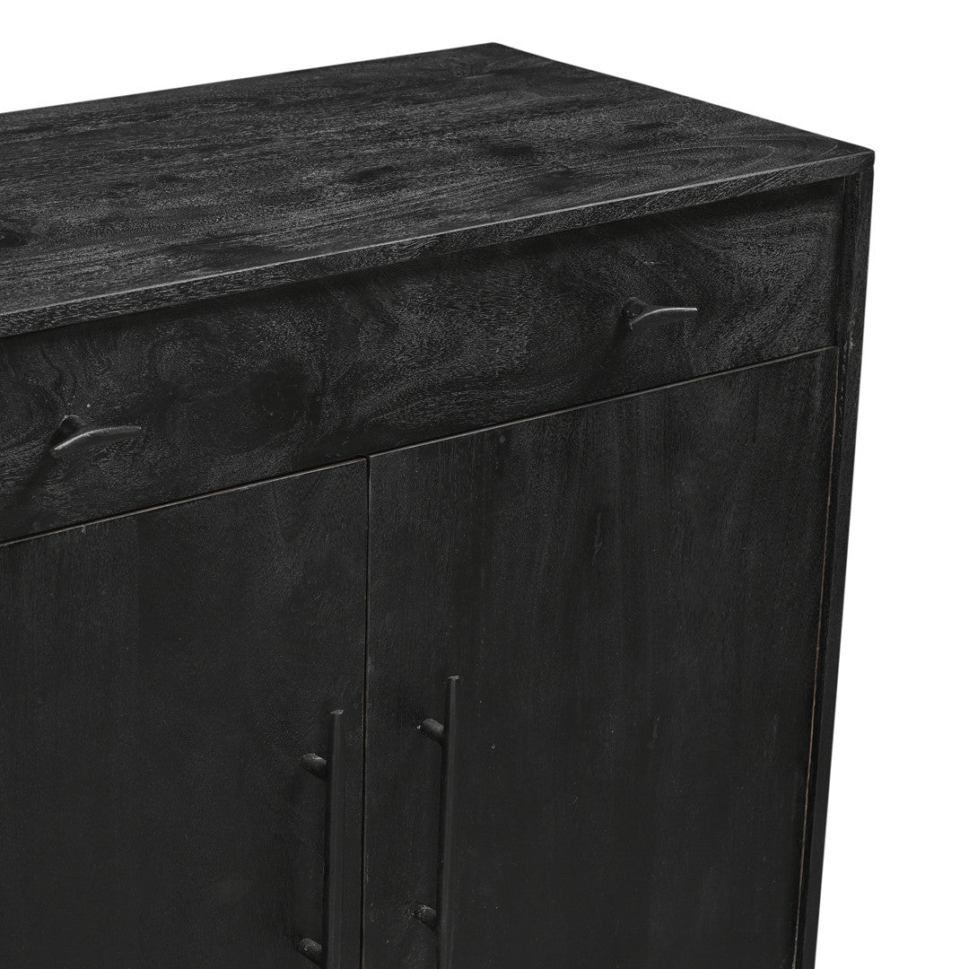 Grackle Solid Wood 4 Door Sideboard Buffet Cabinet -  Black.