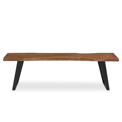 Acacia Live Edge Black Legs Bench