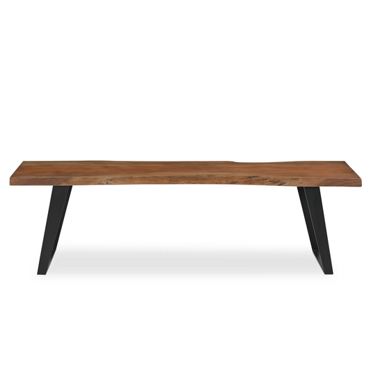 Acacia Live Edge Black Legs Bench