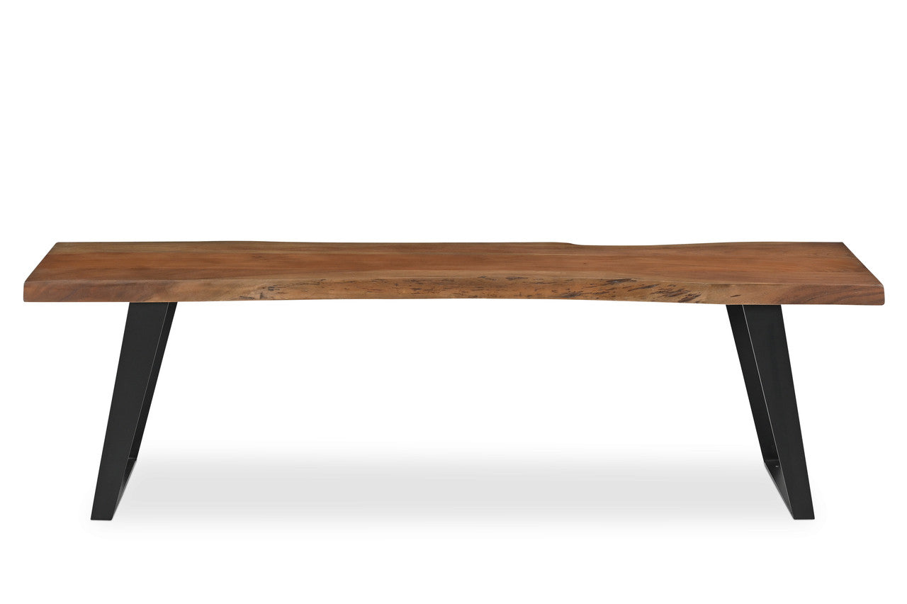 Timbergirl Acacia Live Edge Black Legs Bench