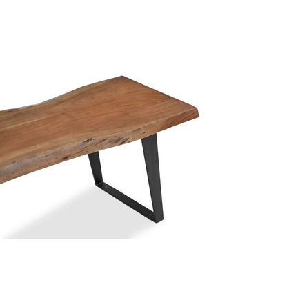 Acacia Live Edge Black Legs Bench