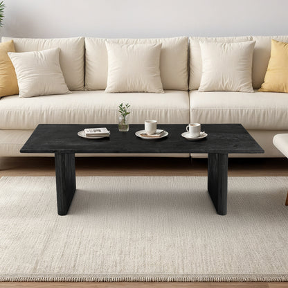Grackle Solid Wood Coffee Table- Black