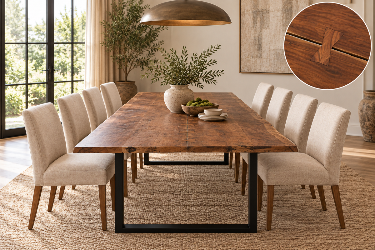 Athea Butterfly Dark live Edge Dining Table - 96"
