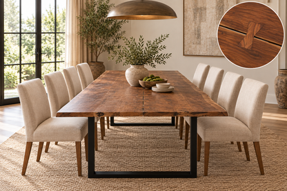 Athea Butterfly Dark live Edge Dining Table - 96"