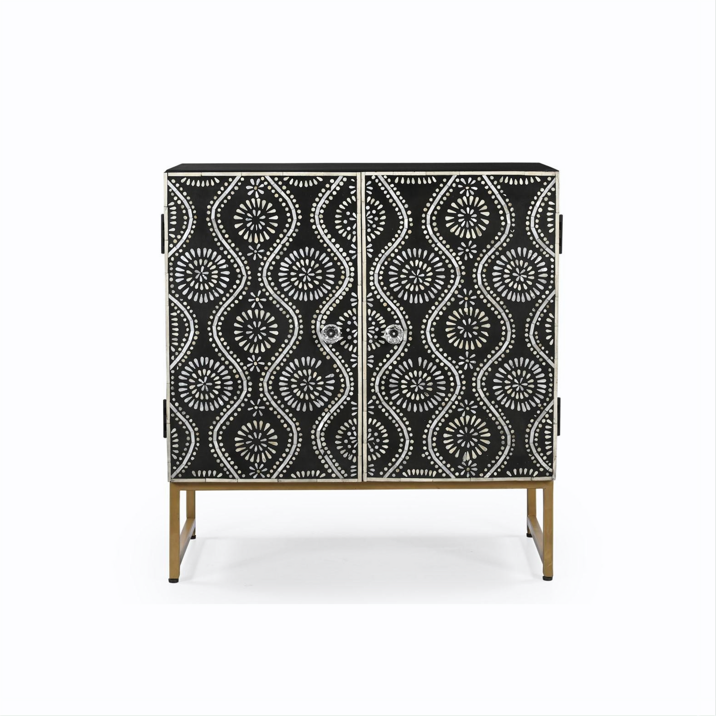 Sultan bone inlay accent cabinet