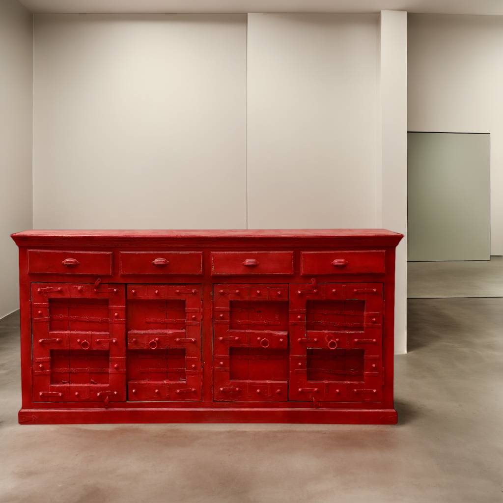 Woodland Red Wooden Sideboard - 89"