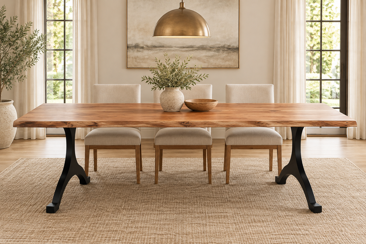 Timbergirl Arden Live edge Acacia Wood Dining Table 84"