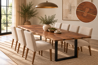 Athea Butterfly Dark live Edge Dining Table - 96"